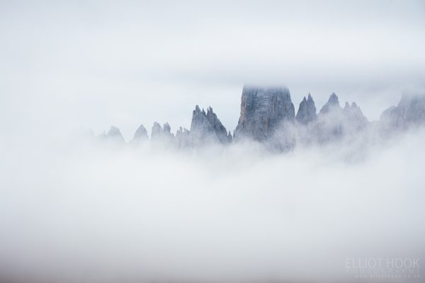 Cima Cadin di San Lucano shrouded in cloud