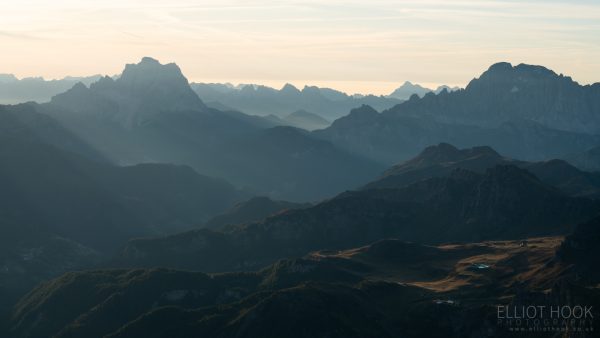 The view from Piz Boe, in the Dolomites