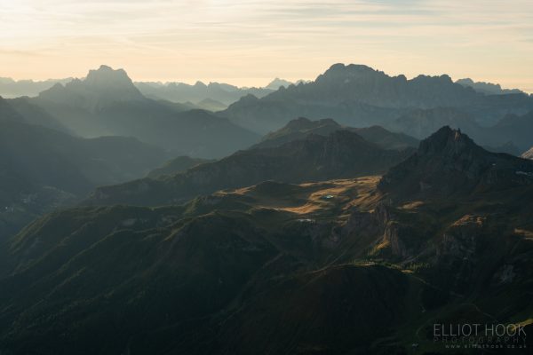 The view from Piz Boe, in the Dolomites